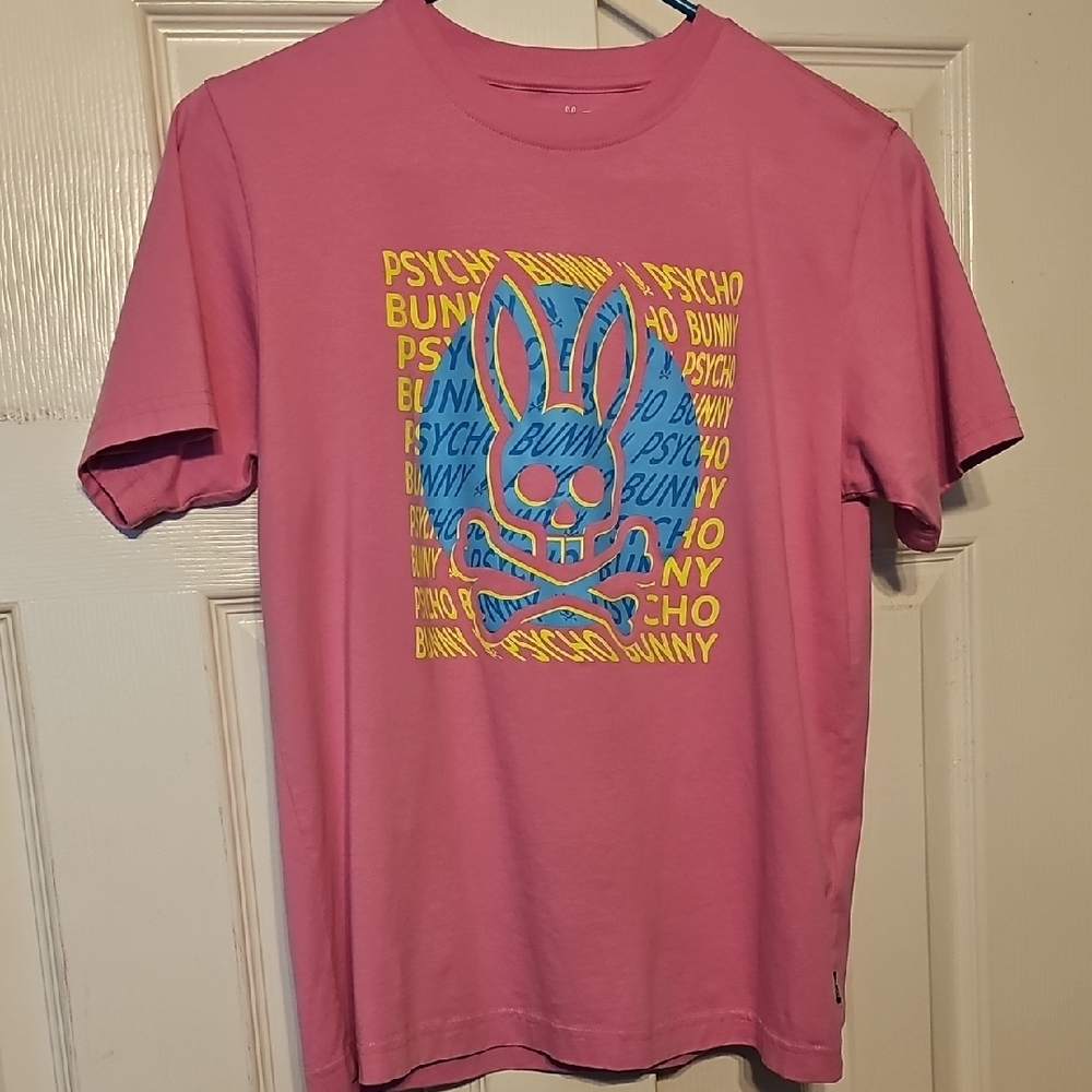 Psycho Bunny Pink Graphic T-Shirt for Men